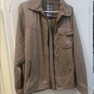 Volcom Men’s Taupe Brown Zip-Front Field Jacket